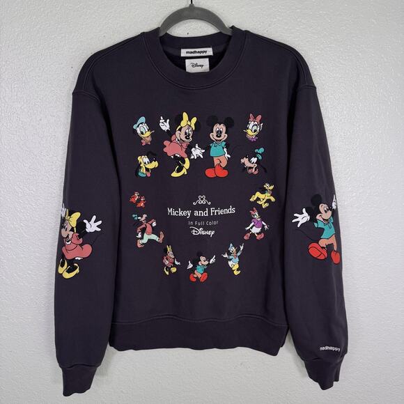 Madhappy Tops - Madhappy Mickey & Friends Sweatshirt XS Disney Crewneck Fleece Gray Sweater